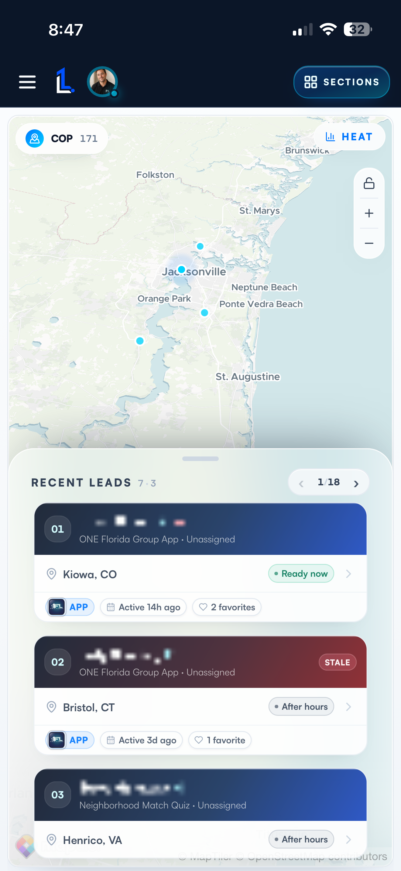 ONE Lead OS mobile command map